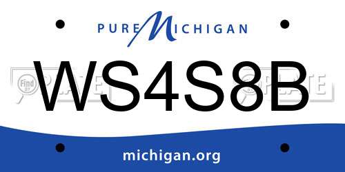 WS4S8B Michigan License Plate
