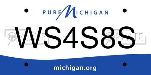 WS4S8S Michigan License Plate