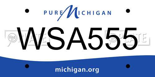 WSA555 Michigan License Plate