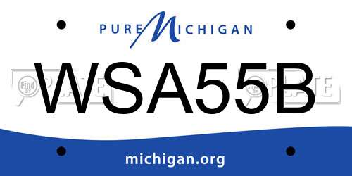 WSA55B Michigan License Plate