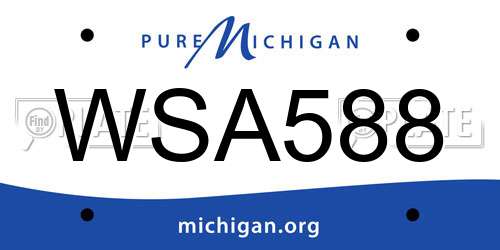WSA588 Michigan License Plate