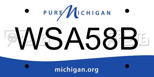 WSA58B Michigan License Plate
