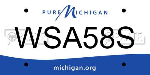 WSA58S Michigan License Plate