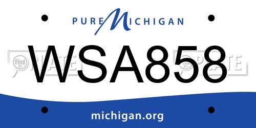 WSA858 Michigan License Plate