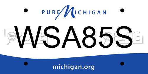 WSA85S Michigan License Plate