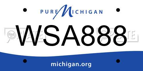 WSA888 Michigan License Plate