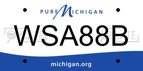WSA88B Michigan License Plate