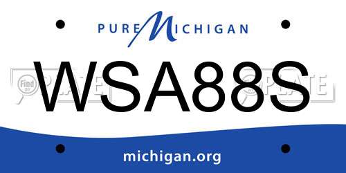 WSA88S Michigan License Plate