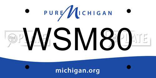 WSM80 Michigan License Plate