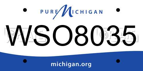 WSO8035 Michigan License Plate
