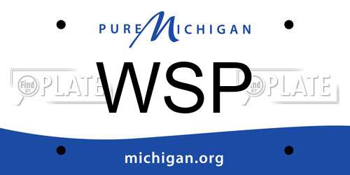WSP Michigan License Plate