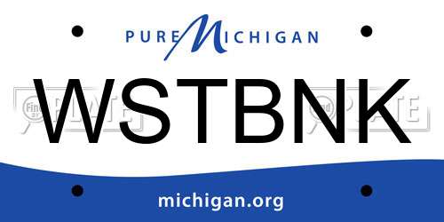 WSTBNK Michigan License Plate