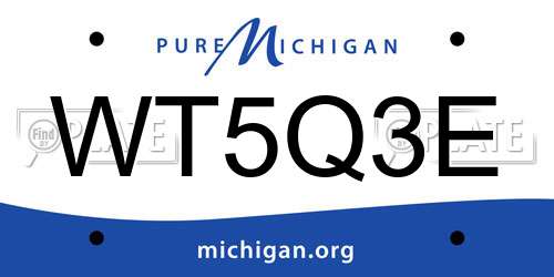 WT5Q3E Michigan License Plate