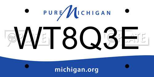 WT8Q3E Michigan License Plate
