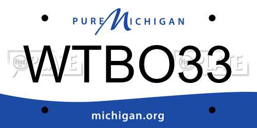 WTBO33 Michigan License Plate