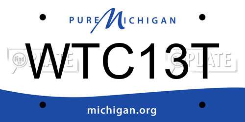 WTC13T Michigan License Plate