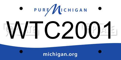 WTC2001 Michigan License Plate