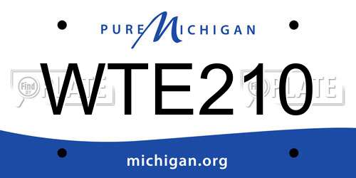 WTE210 Michigan License Plate