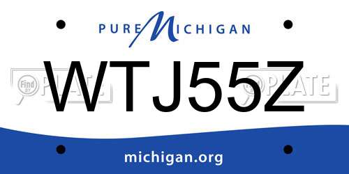 WTJ55Z Michigan License Plate