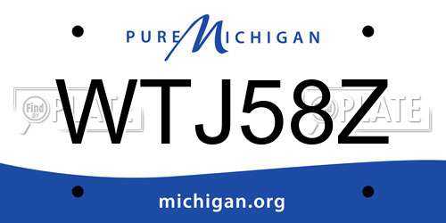 WTJ58Z Michigan License Plate
