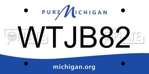 WTJB82 Michigan License Plate