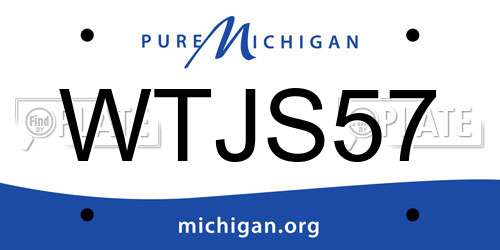 WTJS57 Michigan License Plate