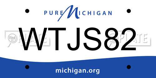 WTJS82 Michigan License Plate