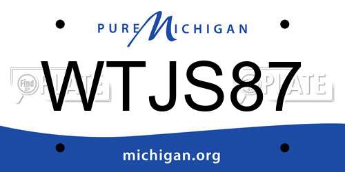 WTJS87 Michigan License Plate
