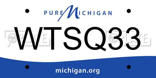 WTSQ33 Michigan License Plate