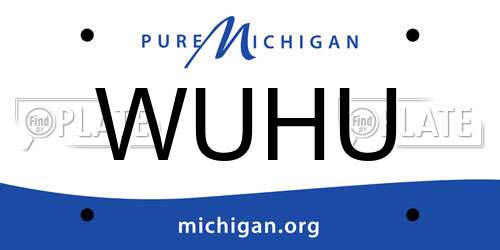 WUHU Michigan License Plate