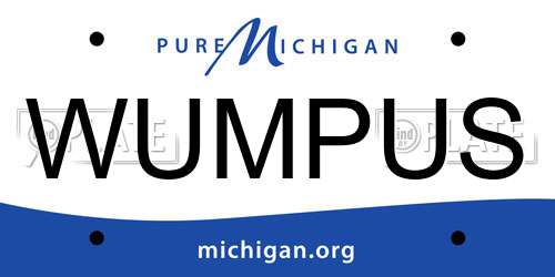 WUMPUS Michigan License Plate