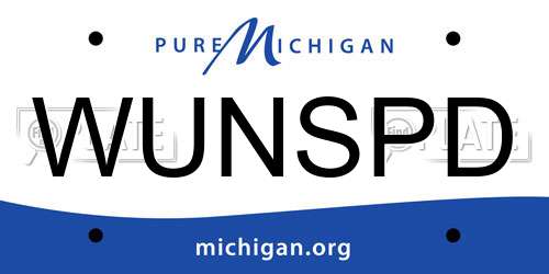 WUNSPD Michigan License Plate
