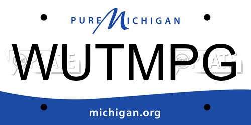 WUTMPG Michigan License Plate