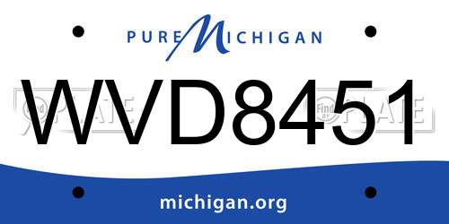 WVD8451 Michigan License Plate