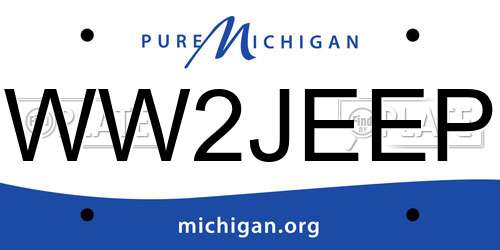 WW2JEEP Michigan License Plate