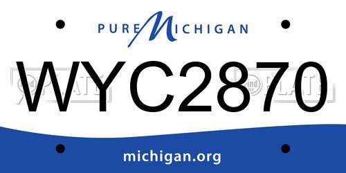 WYC2870 Michigan License Plate