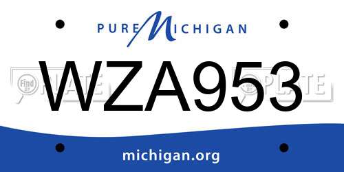 WZA953 Michigan License Plate