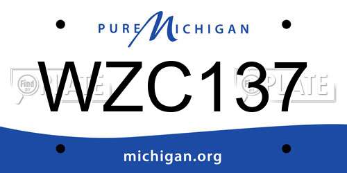 WZC137 Michigan License Plate