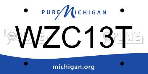 WZC13T Michigan License Plate