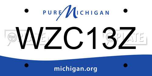 WZC13Z Michigan License Plate
