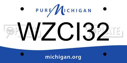 WZCI32 Michigan License Plate