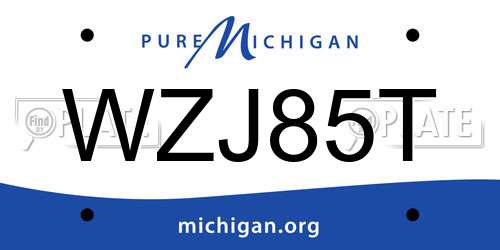 WZJ85T Michigan License Plate