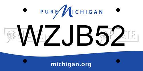 WZJB52 Michigan License Plate