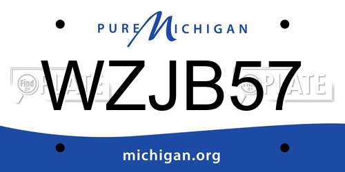 WZJB57 Michigan License Plate