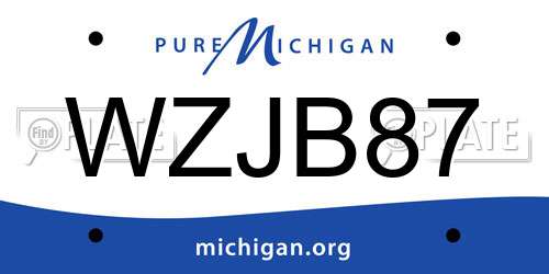 WZJB87 Michigan License Plate