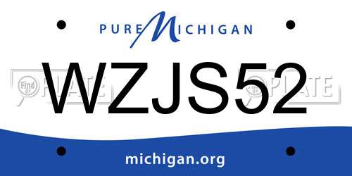 WZJS52 Michigan License Plate