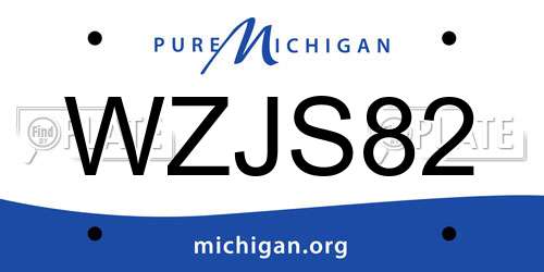 WZJS82 Michigan License Plate