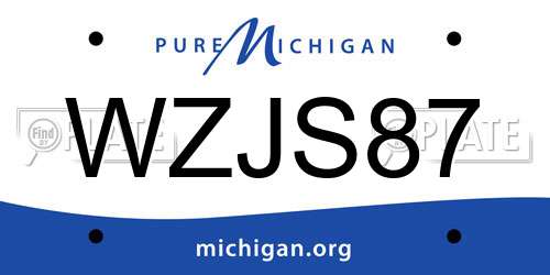WZJS87 Michigan License Plate