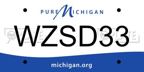 WZSD33 Michigan License Plate