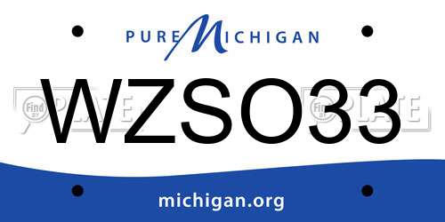 WZSO33 Michigan License Plate